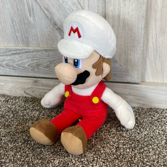 2017 Nintendo Super Mario Bros Fire Mario Plush Stuffed Toy - Picture 4 of 8